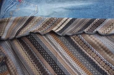 Invero Dreiecktuch Tiziana beige, Farben , Struktur, Muster zu Jeans